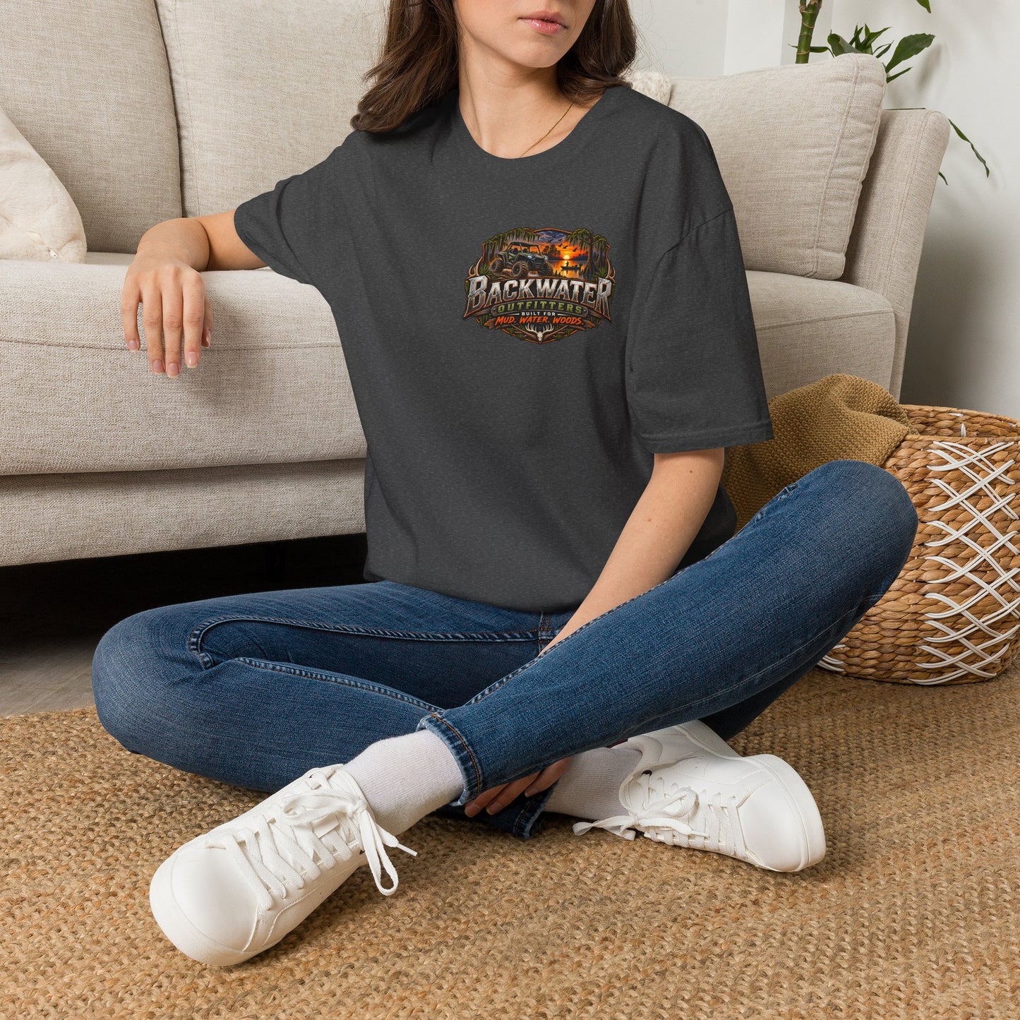 Backwater Outfitters Fishing T-Shirt — Retro Swamp Camp Logo