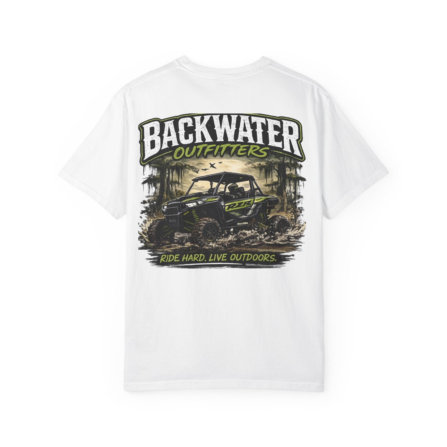 Backwater Outfitters UTV Adventure T-Shirt — "Ride Hard, Live Outdoors" Graphic Tee