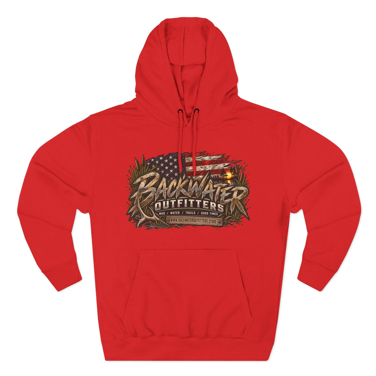 Backwater Outfitters Off-Road Hoodie — American Flag & UTV Graphic Printify