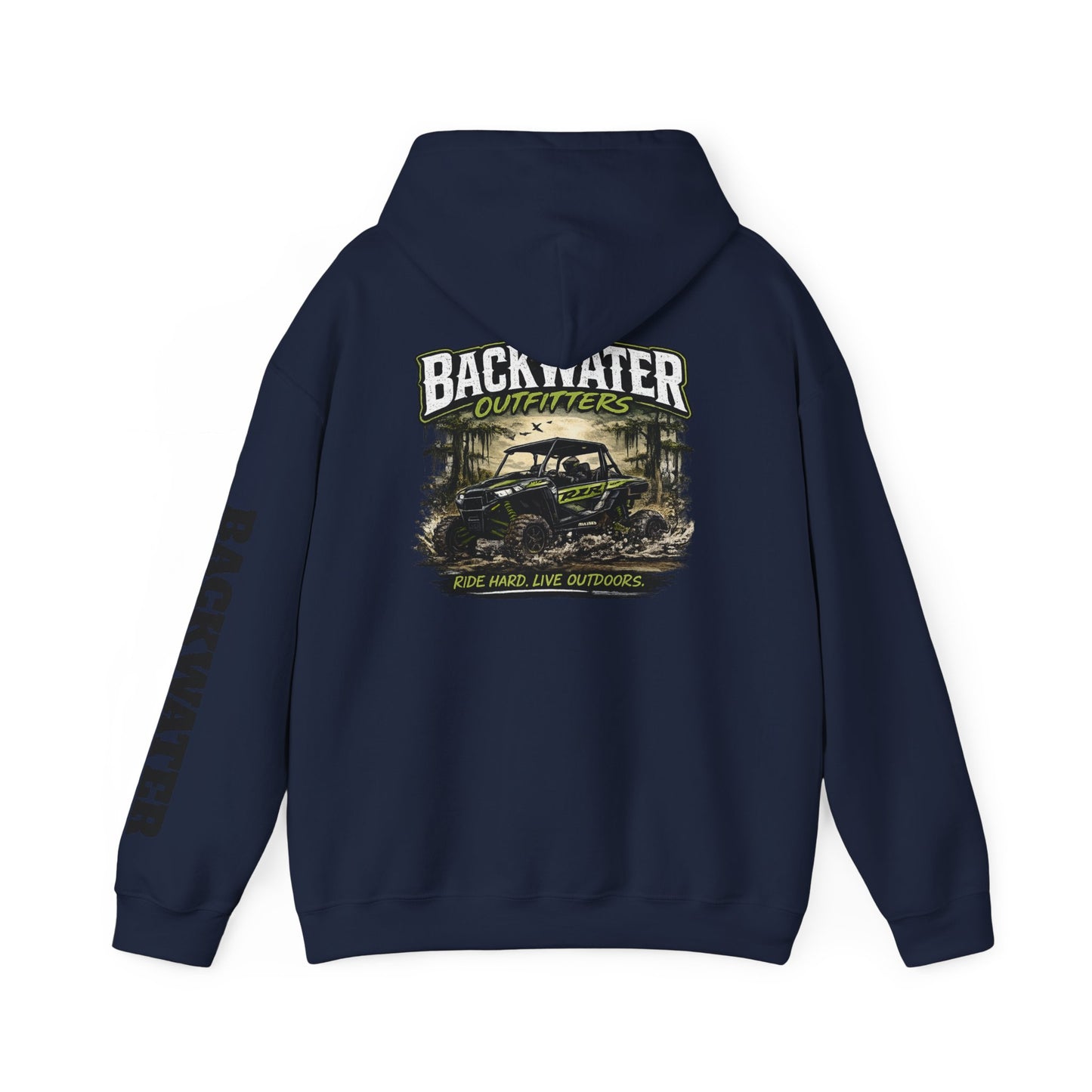 Backwater Outfitters Hoodie — Outdoor Off-Road Graphic Pullover
