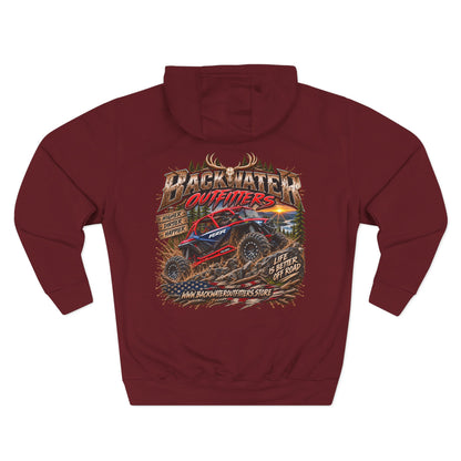 Backwater Outfitters Off-Road Hoodie – American Flag & UTV Graphic Fleece Printify