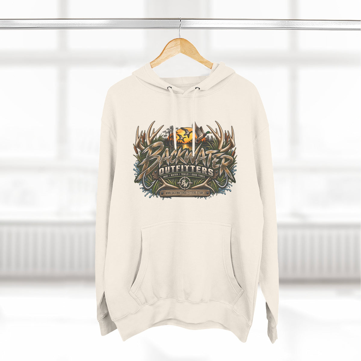 Backwater Outfitters Hoodie — Off‑Road Adventure Fleece Pullover