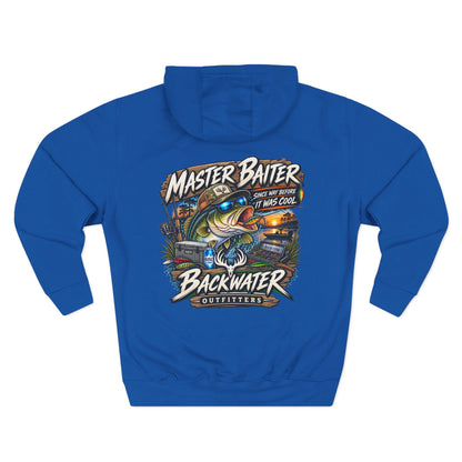Backwater Outfitters Fishing Hoodie — "Master Baiter" Graphic Pullover