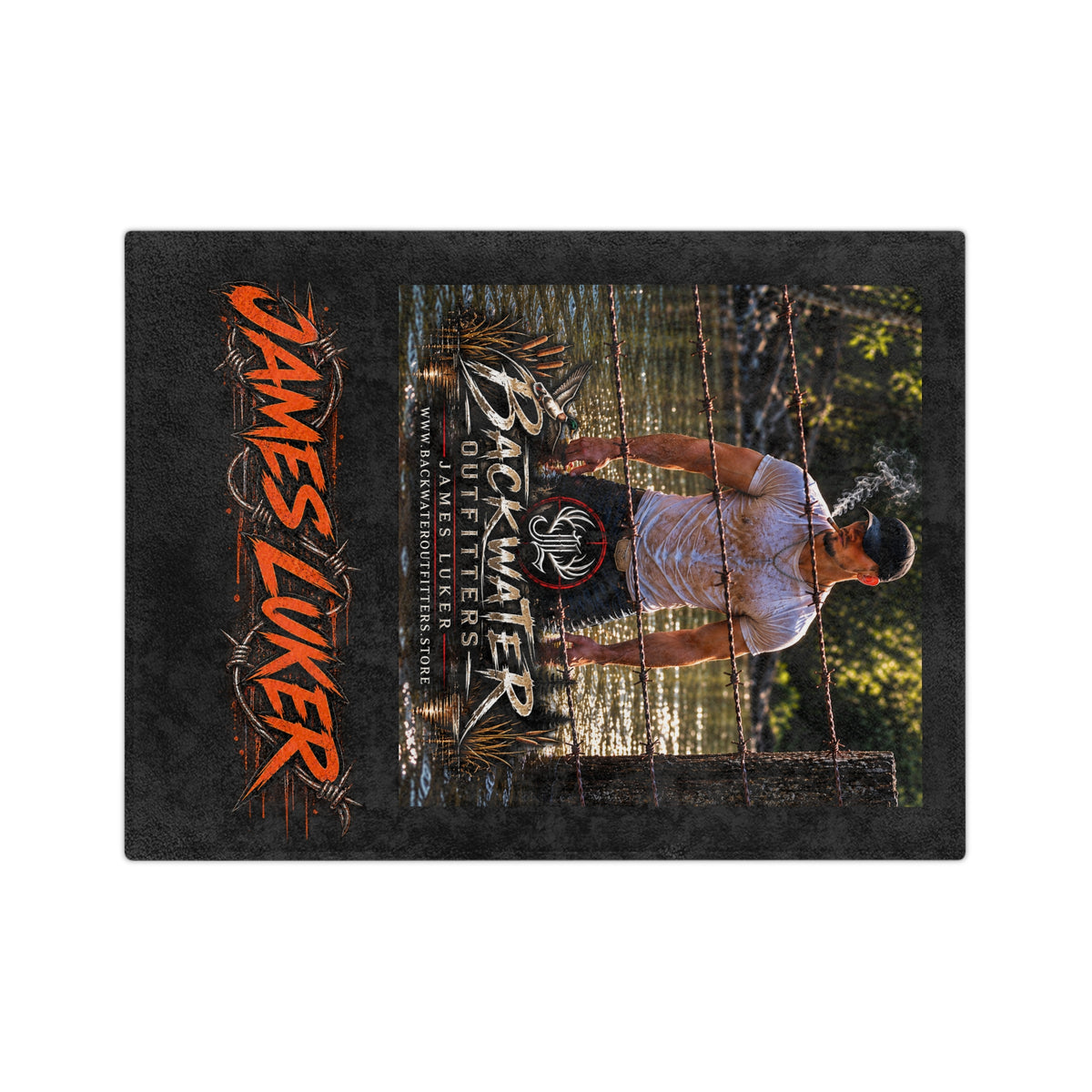 Backwater Outfitters James Luker Velveteen Microfiber Blanket Printify