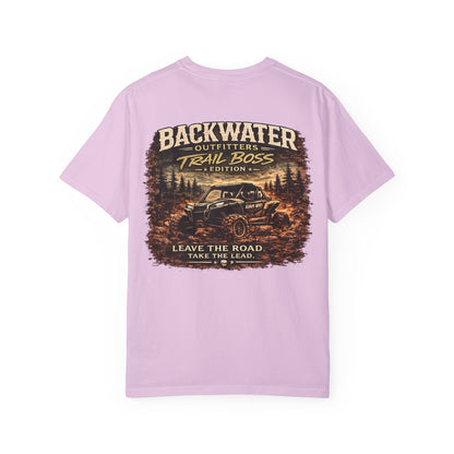 Trail Boss T-Shirt — Backwater Outfitters Off-Road Graphic Tee ("Leave the Road, Take the Lead")
