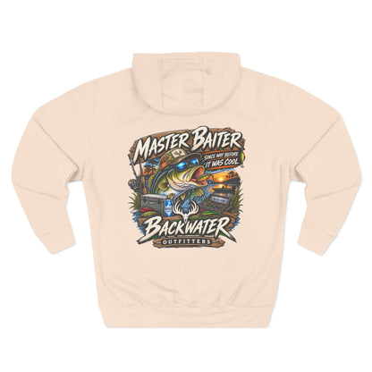Backwater Outfitters Fishing Hoodie — "Master Baiter" Graphic Pullover