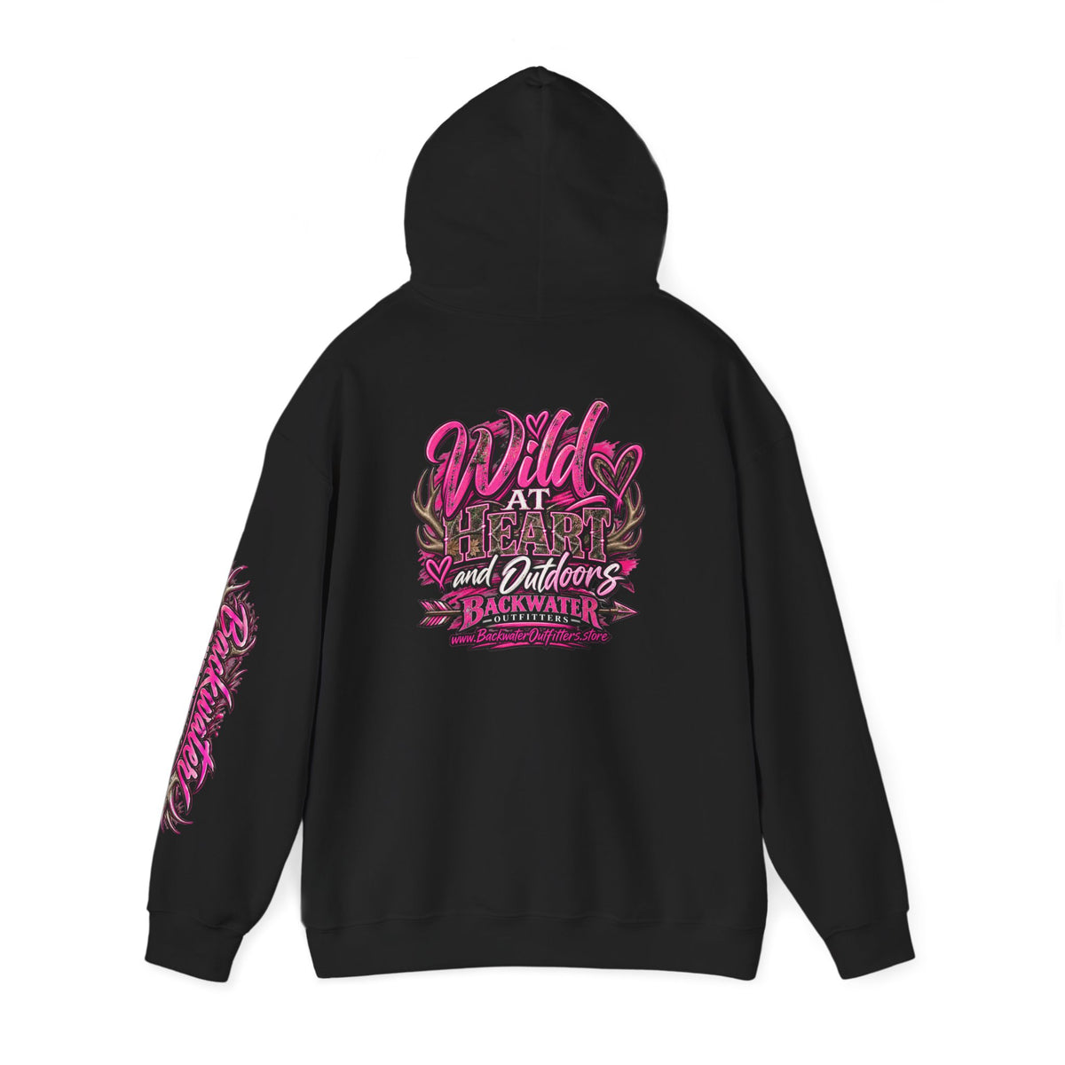 Backwater 'Wild At Heart' Hoodie – Outdoors Adventure Pullover Printify