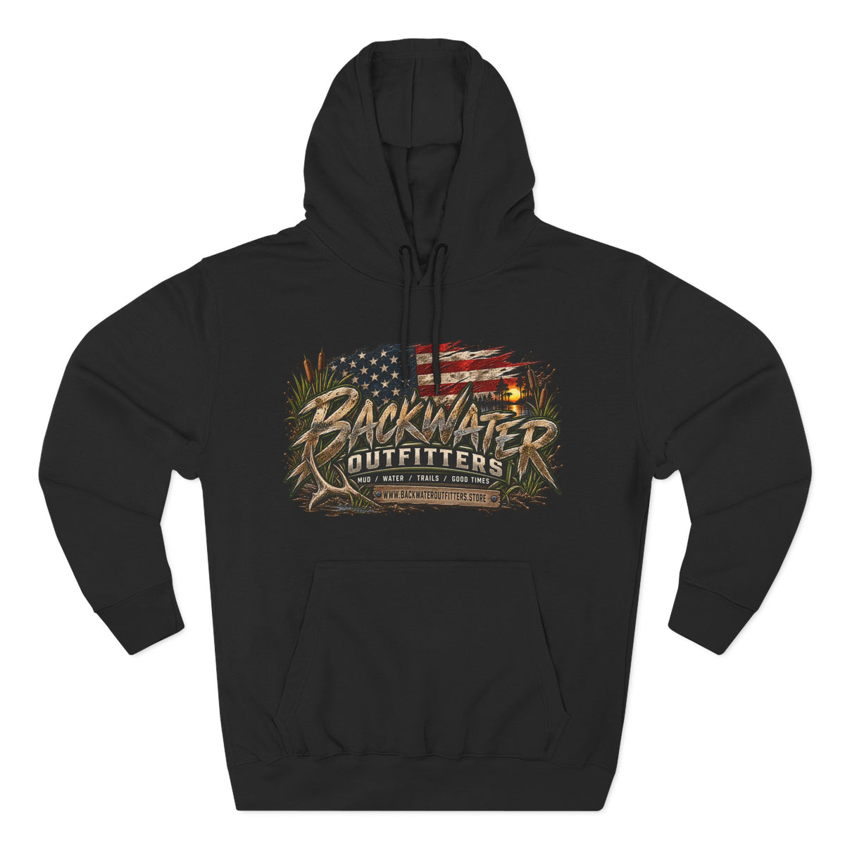 Backwater Outfitters Off-Road Hoodie — American Flag & UTV Graphic Printify
