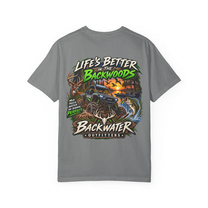 Backwater Outdoor Logo T-Shirt — Retro Fishing & Camping Tee