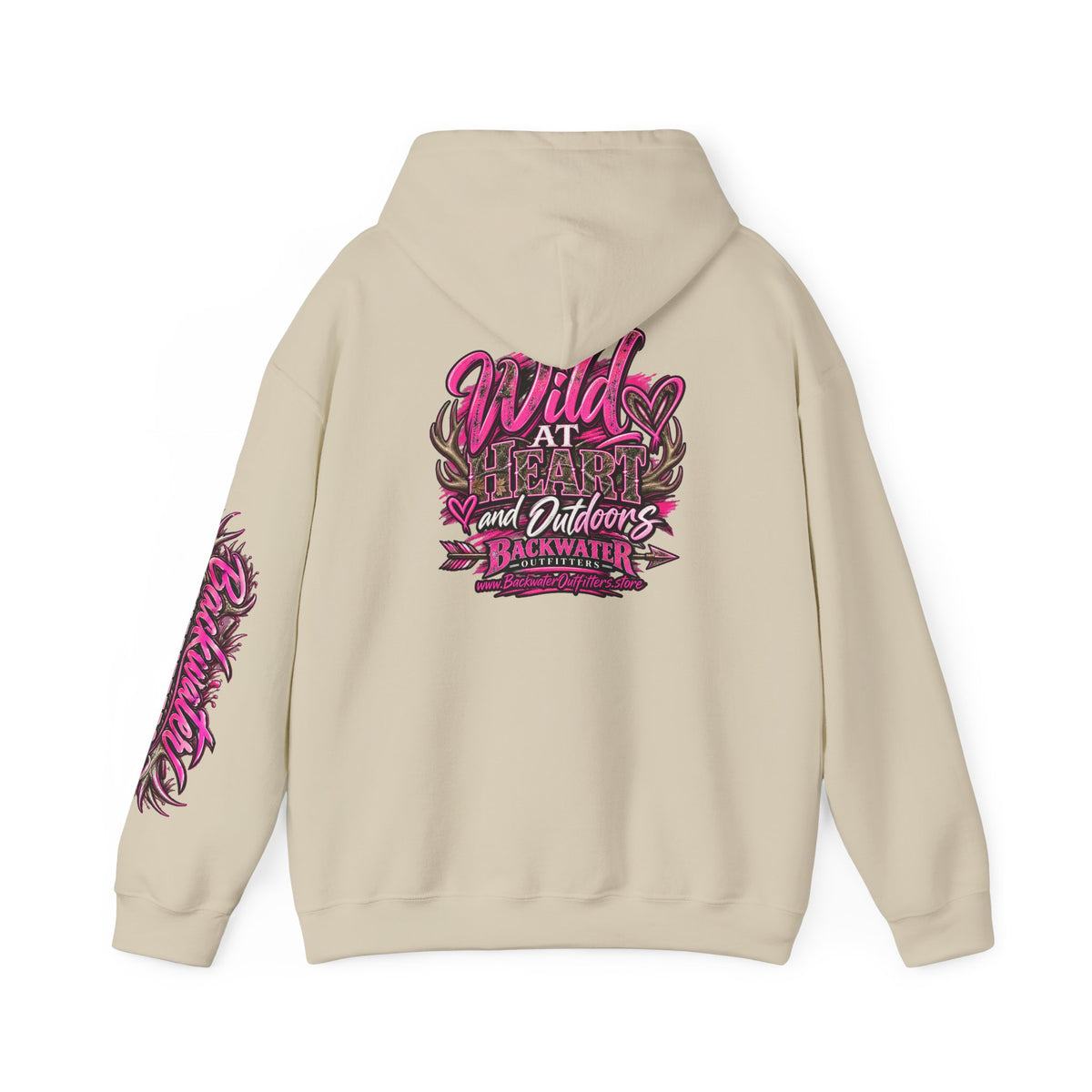 Backwater 'Wild At Heart' Hoodie – Outdoors Adventure Pullover Printify