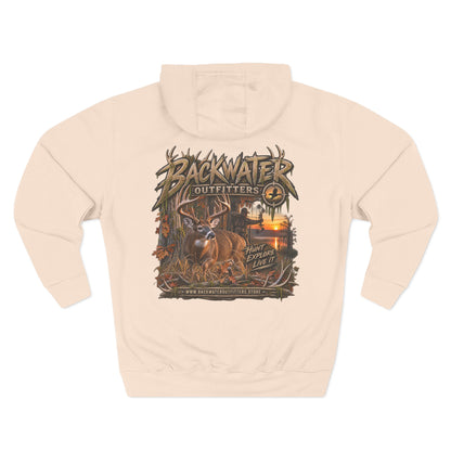 Backwater Outfitters Deer Sunset Hoodie — Hunting Outdoor Graphic Hoodie Printify