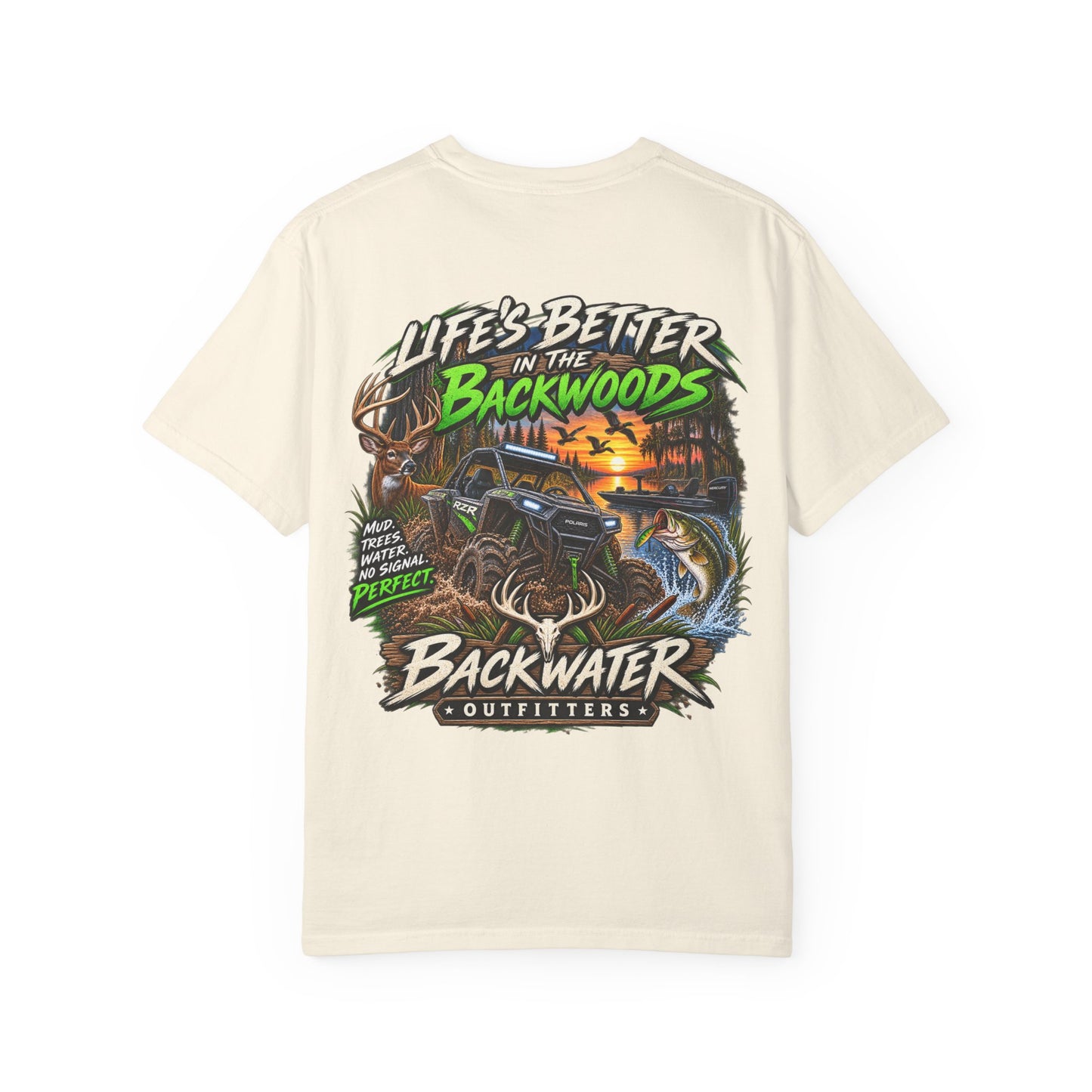 Backwater Outdoor Logo T-Shirt — Retro Fishing & Camping Tee