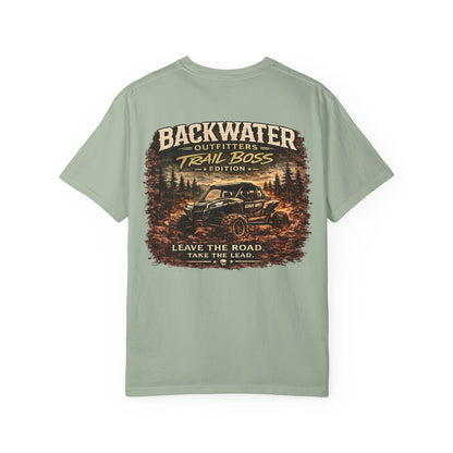 Trail Boss T-Shirt — Backwater Outfitters Off-Road Graphic Tee ("Leave the Road, Take the Lead")