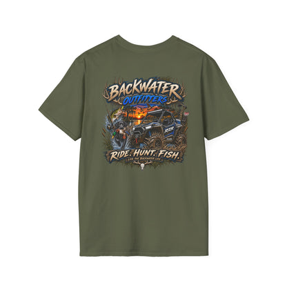 Backwater Outfitters T-Shirt — Rustic Camping & Fishing Logo Tee