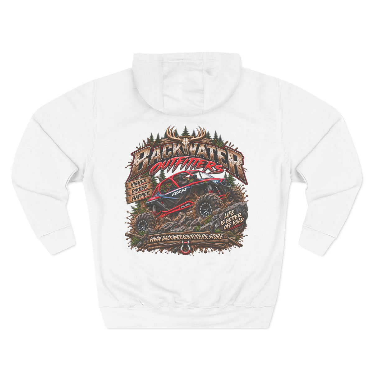 Backwater Outfitters Off-Road Hoodie — American Flag & UTV Graphic Printify