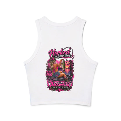 Backwater Hooked Tank Top — Women's Fishing Racerback Graphic