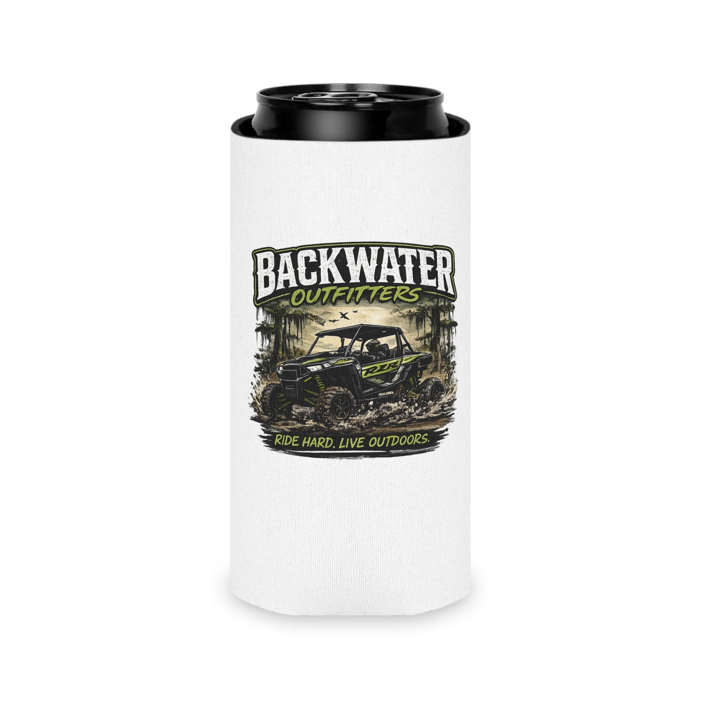 Can Cooler — Backwater Outfitters UTV Graphic "Ride Hard, Live Outdoors"