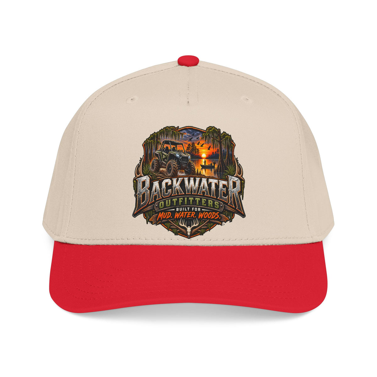 Backwater Outfitters Camping Cap — Retro Outdoor Fishing Hat Printify