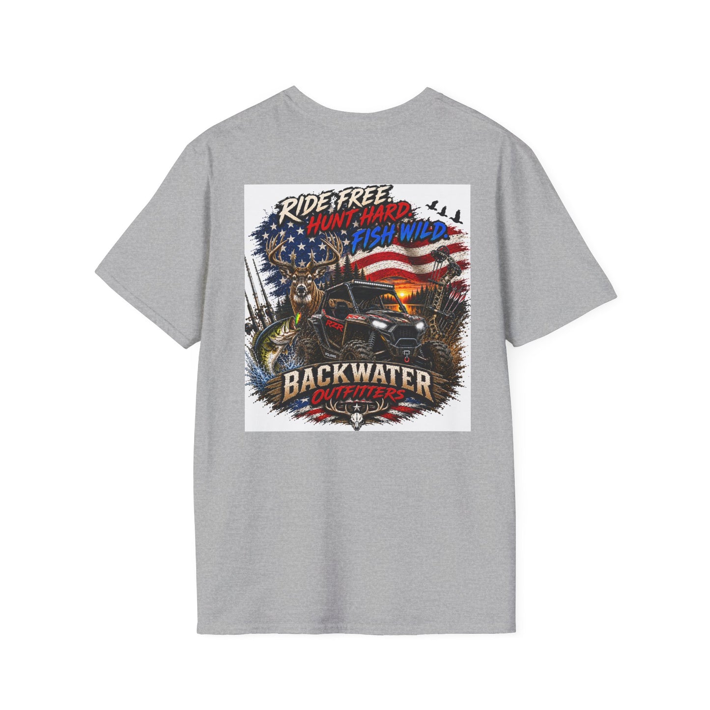 Patriotic Trailblazer T-Shirt — American Flag Motorcycle Graphic