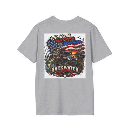 Patriotic Trailblazer T-Shirt — American Flag Motorcycle Graphic