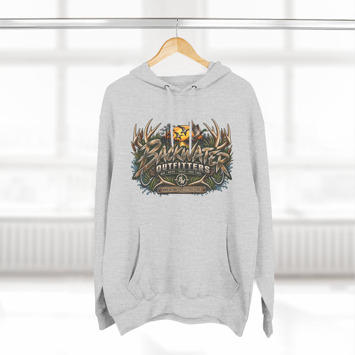 Backwater Outfitters Hoodie — Off‑Road Adventure Fleece Pullover