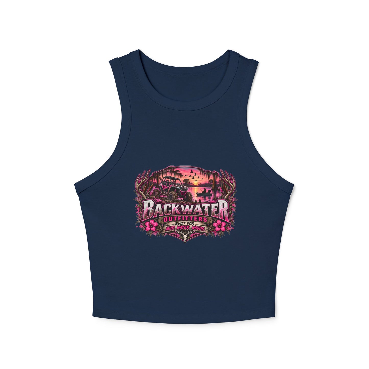 Backwater Hooked Tank Top — Women's Fishing Racerback Graphic