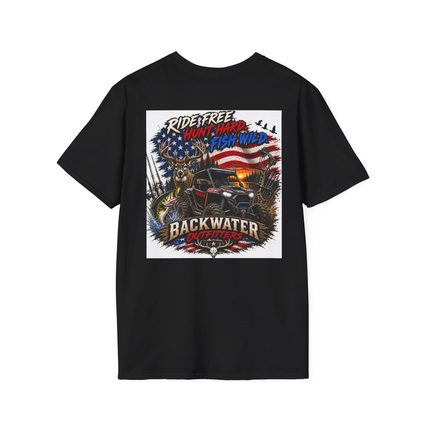 Patriotic Trailblazer T-Shirt — American Flag Motorcycle Graphic