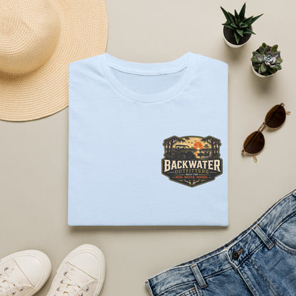 Backwater Outfitters Retro Bass Fishing Logo T-Shirt Printify