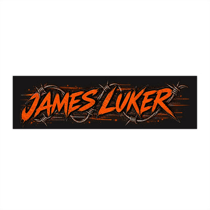 James Luker Orange Barbed Wire Bumper Sticker Printify