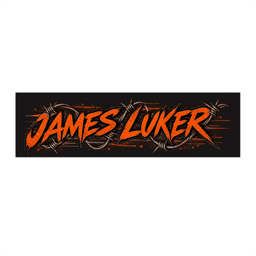 James Luker Orange Barbed Wire Bumper Sticker Printify