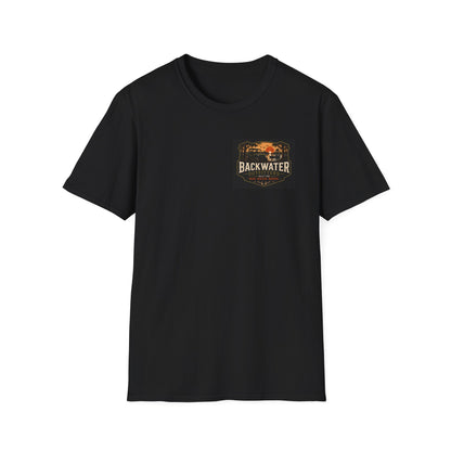 Backwater Outfitters T-Shirt — Vintage Sunset Fishing & Outdoors Tee