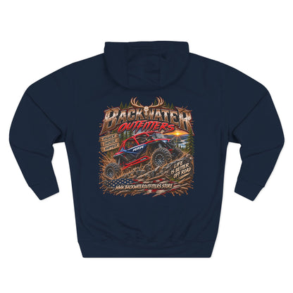 Backwater Outfitters Off-Road Hoodie – American Flag & UTV Graphic Fleece Printify