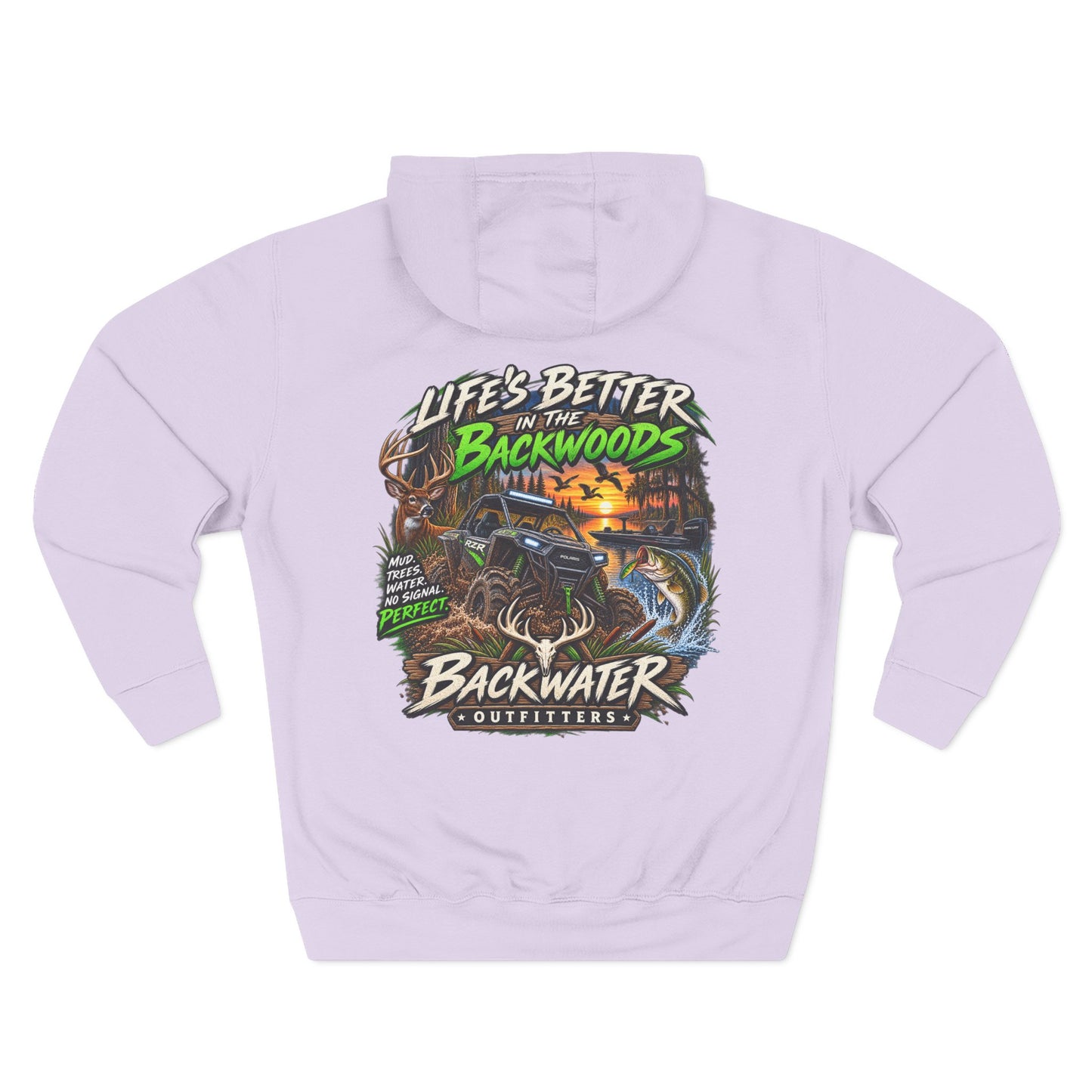Backwater Outfitters Off-Road Hoodie – "Life's Better in the Backwoods" Graphic