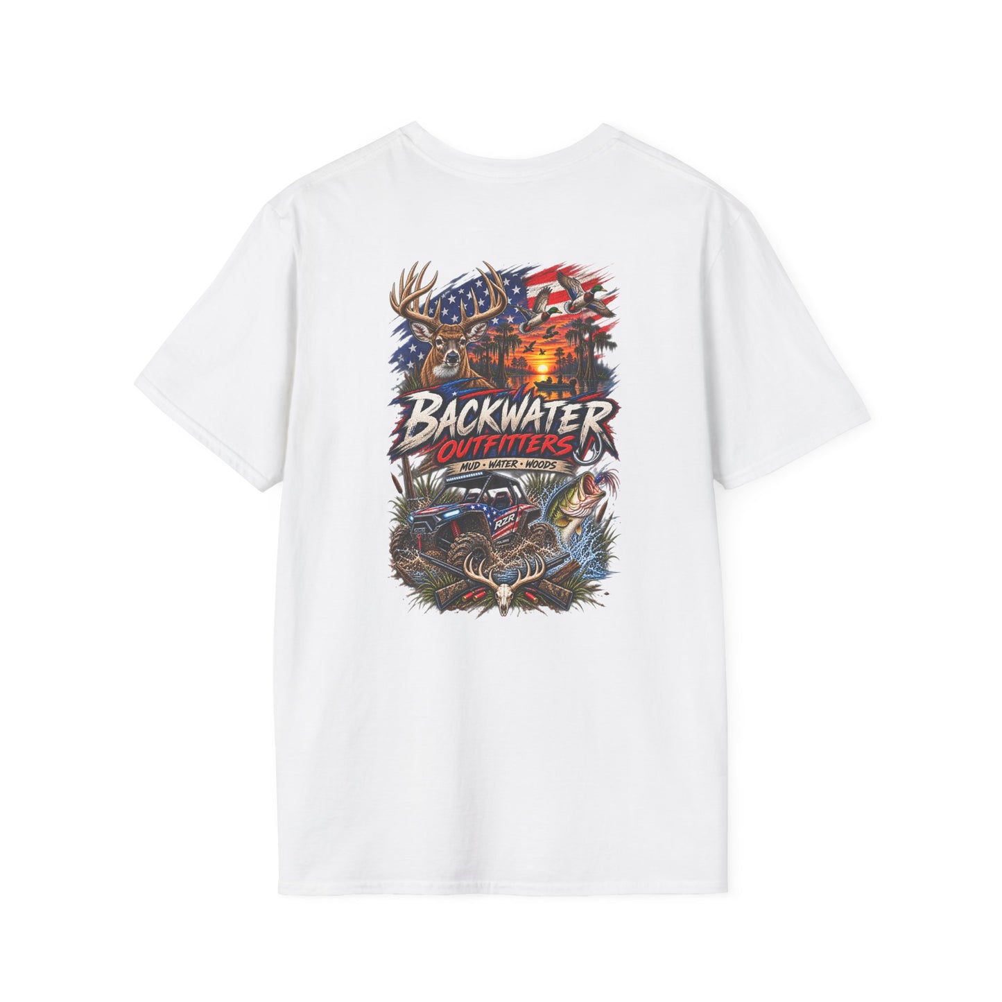 Backwater Outfitters Fishing T-Shirt – American Flag Fish Logo