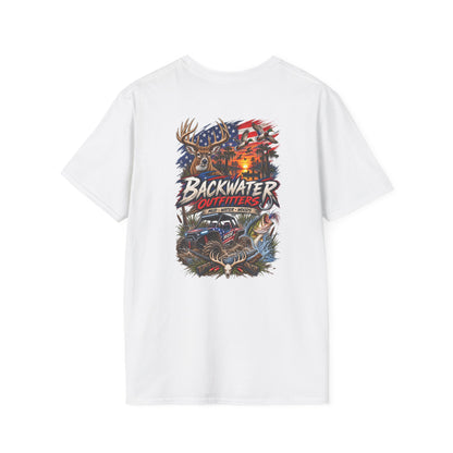 Backwater Outfitters Fishing T-Shirt – American Flag Fish Logo