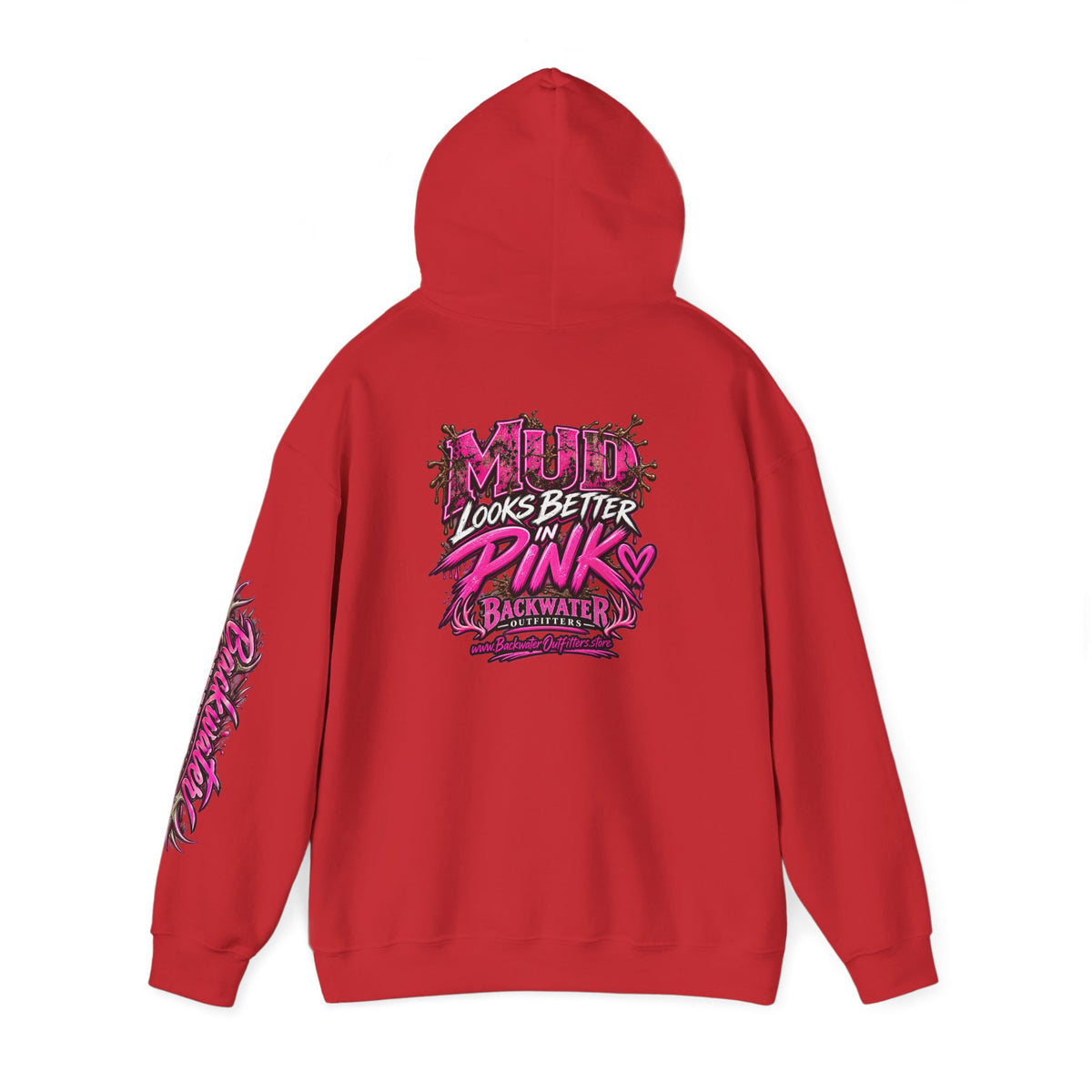 Girl Backwater Outfitters "Mud Looks Better Pink" Hoodie Printify