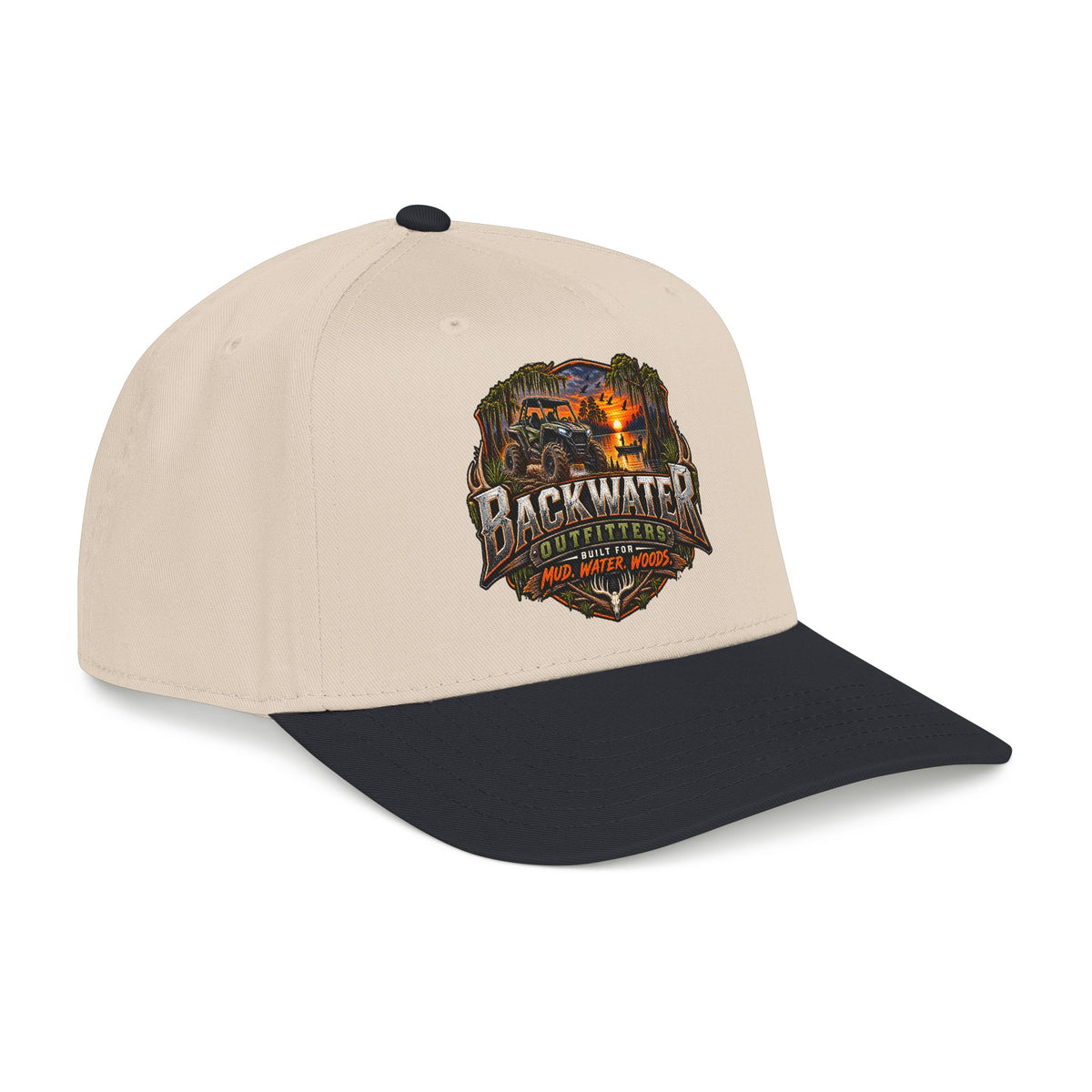 Backwater Outfitters Camping Cap — Retro Outdoor Fishing Hat Printify