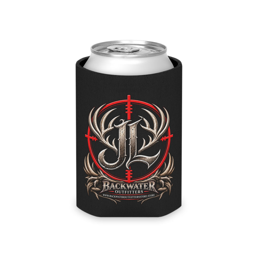 James Luker Backwater Outfitters Logo Can Cooler – Hunting Antler Design Printify