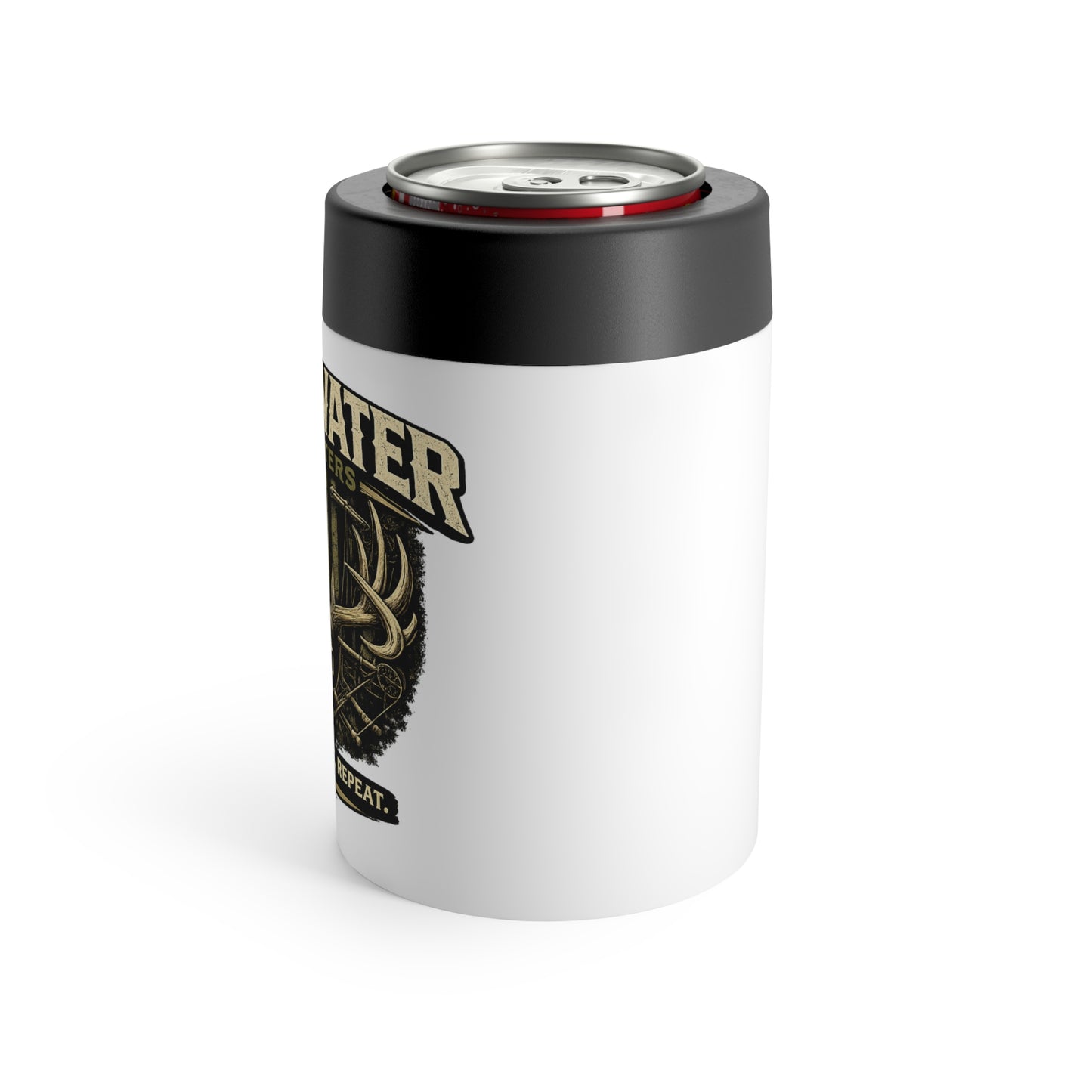 Backwater Outfitters Can Cooler – "Silence. Hunt. Repeat." Hunting Beer Can Holder