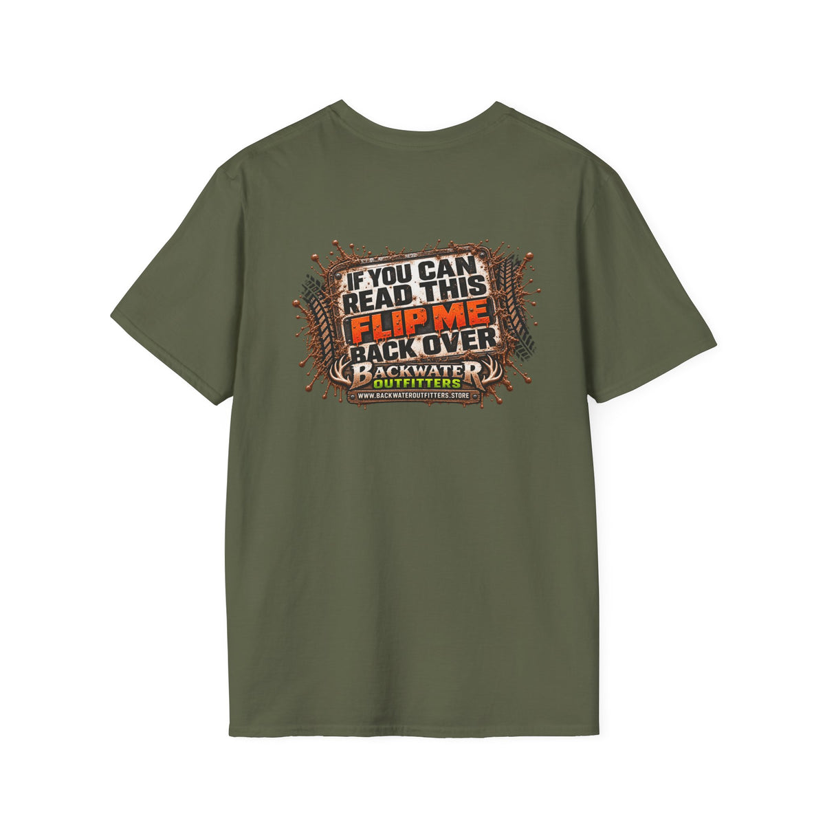 Buggy T-Shirt — 'If You Can Read This, Flip Me Back Over' Fishing Backwater Graphic Tee Printify