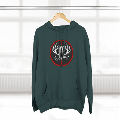 James Luker Hunting Logo Hoodie — Backwater Outfitters Antler Crest Fleece Hoodie Printify