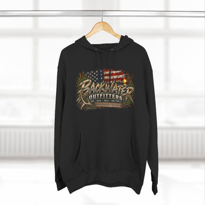 Backwater Outfitters Off-Road Hoodie – American Flag & UTV Graphic Fleece Printify