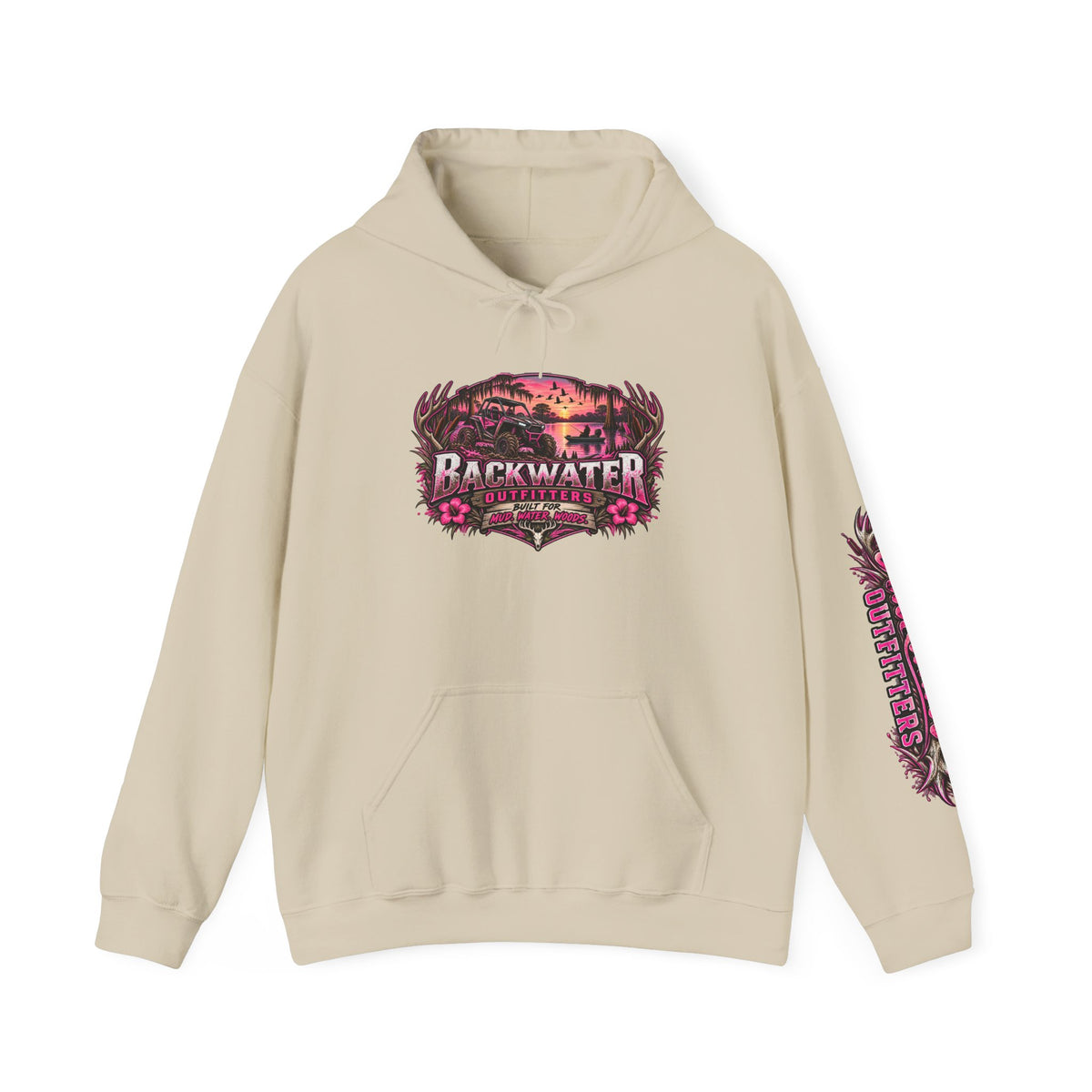 Backwater 'Wild At Heart' Hoodie – Outdoors Adventure Pullover Printify