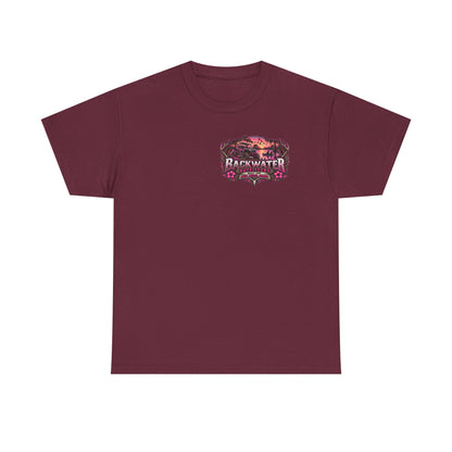 Backwater Outfitters Graphic Tee — Retro Sunset Fishing ATV Shirt