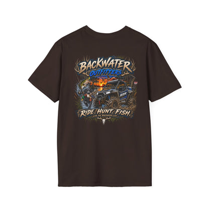 Backwater Outfitters T-Shirt — Rustic Camping & Fishing Logo Tee