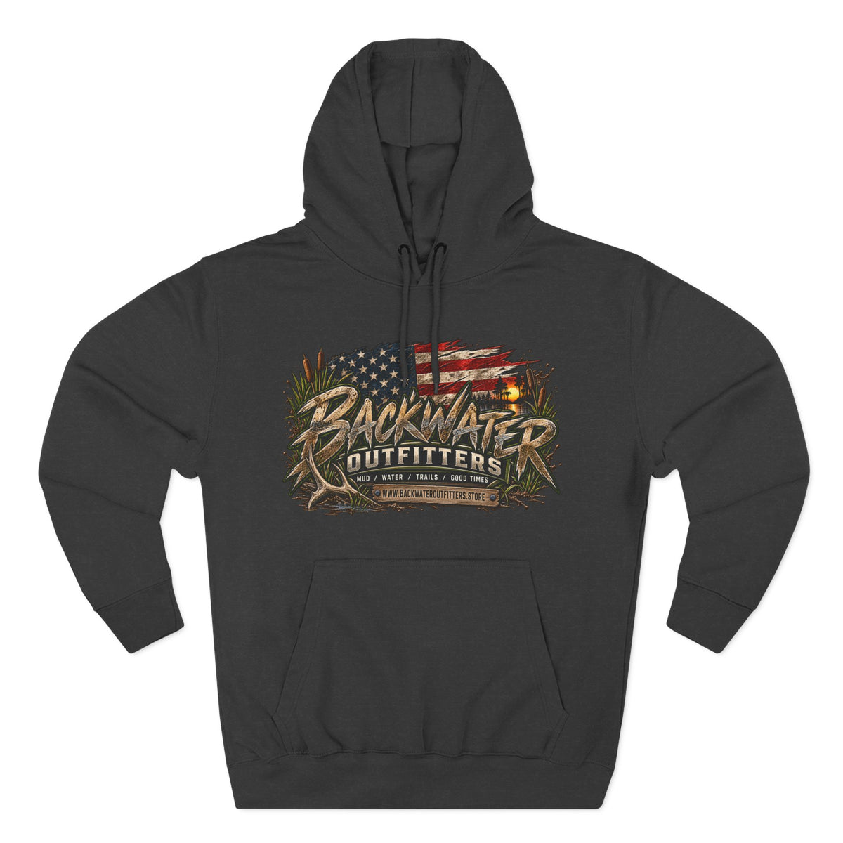 Backwater Outfitters Off-Road Hoodie — American Flag & UTV Graphic Printify