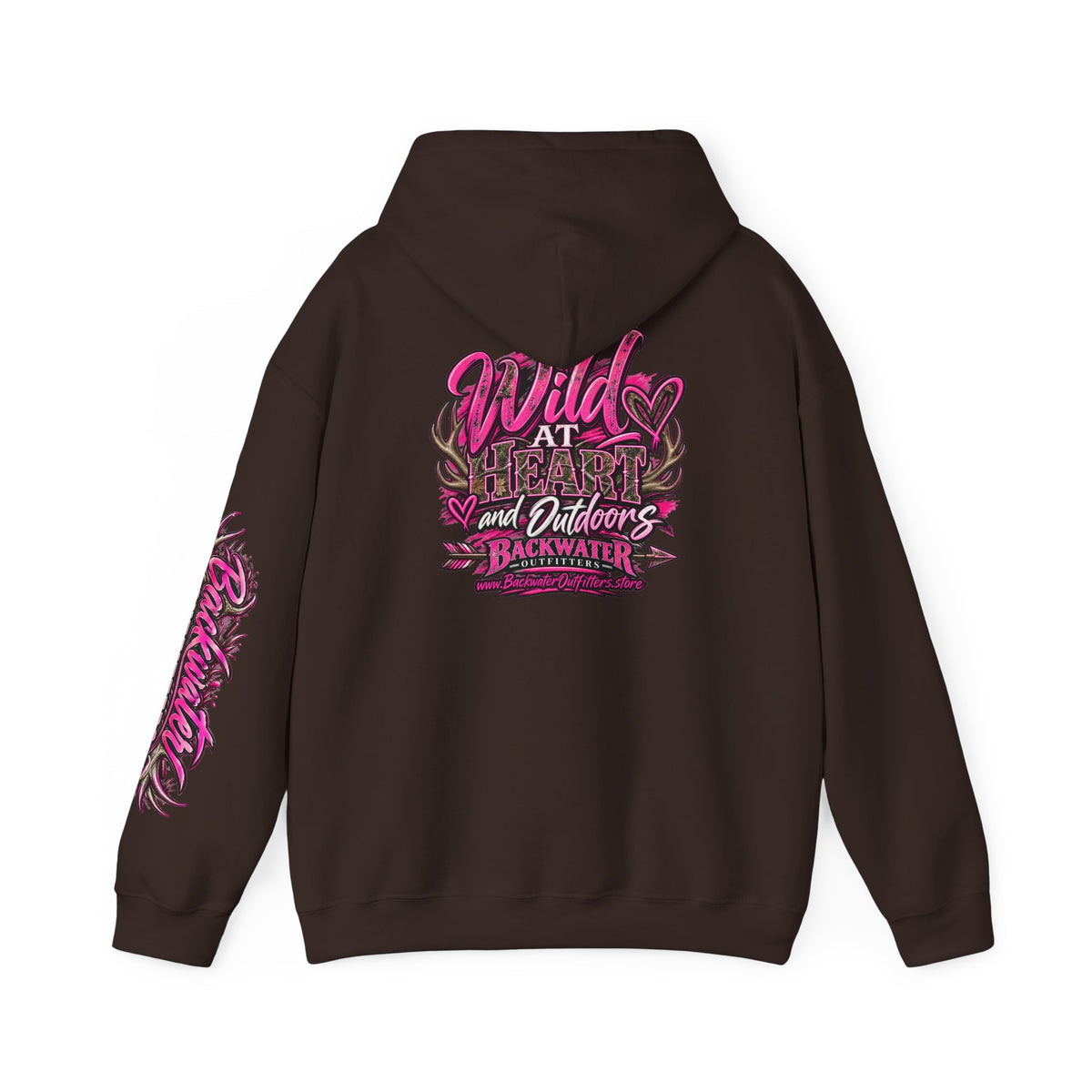 Backwater 'Wild At Heart' Hoodie – Outdoors Adventure Pullover Printify