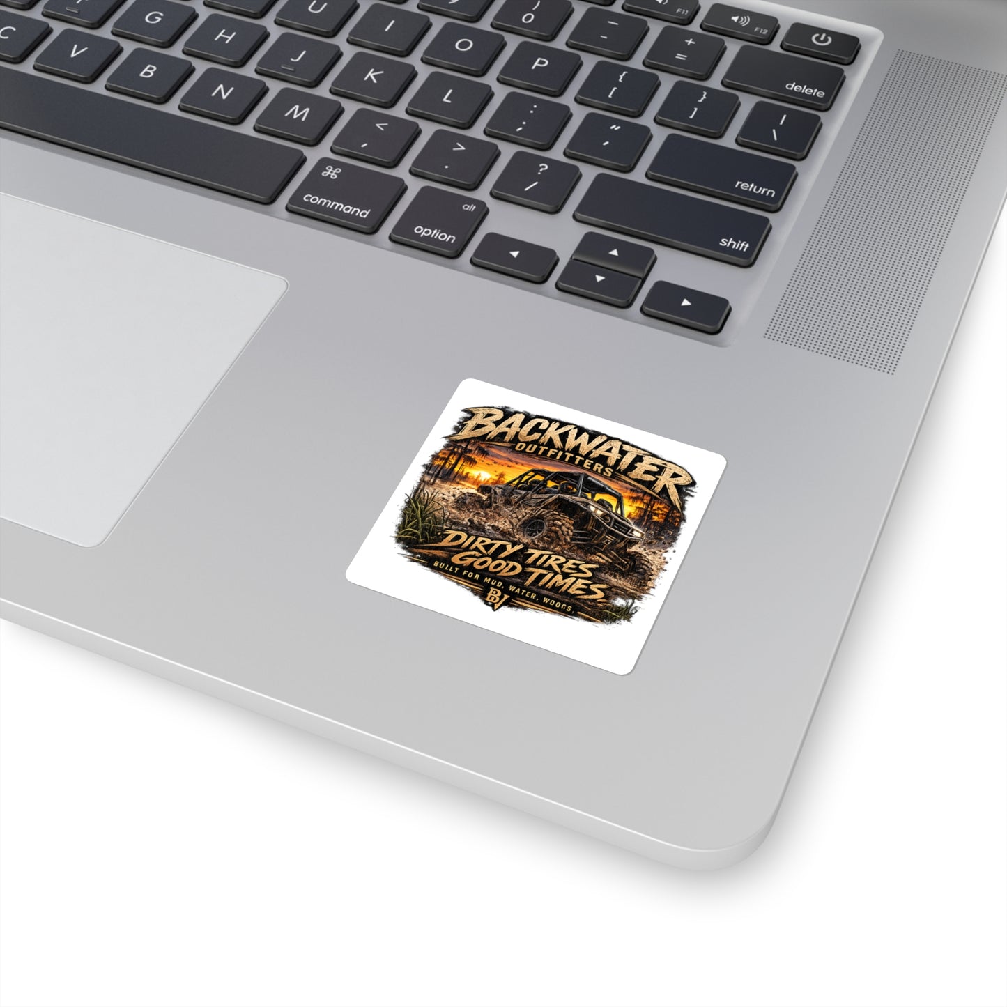 Backwater Outfitters Square Sticker — "Dirty Tires Good Times" Off-Road UTV Mudding Decal