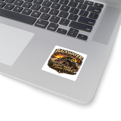 Backwater Outfitters Square Sticker — "Dirty Tires Good Times" Off-Road UTV Mudding Decal