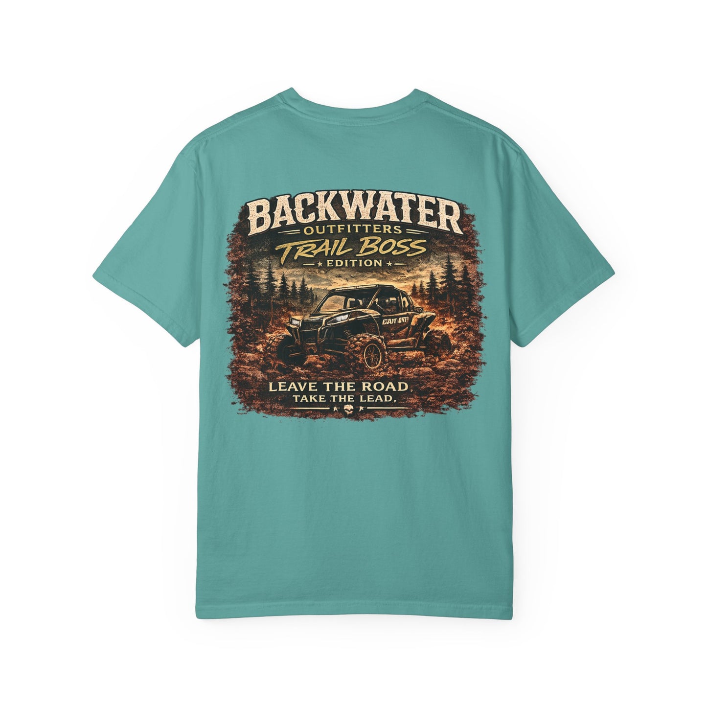 Trail Boss T-Shirt — Backwater Outfitters Off-Road Graphic Tee ("Leave the Road, Take the Lead")